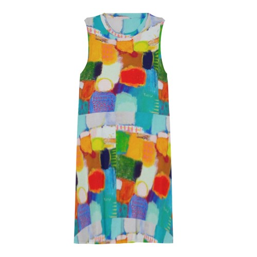 Peace & Joy Sleeveless Round-Neck Knee-Length Dress with Side Pockets II