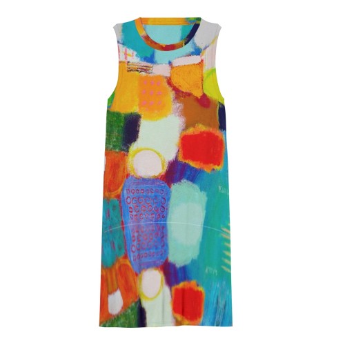 Peace & Joy Sleeveless Round-Neck Knee-Length Dress with Side Pockets III
